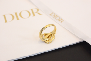 Dior Crystal CD Lock Rings Gold