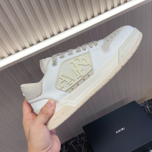 Amiri White Beige Leather Fabric Suede MA1 Low Top Sneakers Amiri White Beige Leather Fabric Suede MA1 Low Top Sneakers