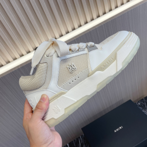 Amiri White Leather and Beige Fabric MA1 High Top Sneakers Amiri White Leather and Beige Fabric MA1 High Top Sneakers