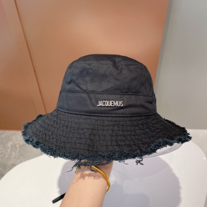 Jacquemus LA Artichaut Neck Strap Cotton Bucket Hat Black Jacquemus LA Artichaut Neck Strap Cotton Bucket Hat Black