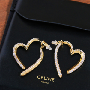Celine Crystal Heart Earrings