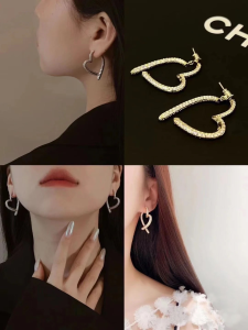 Celine Crystal Heart Earrings