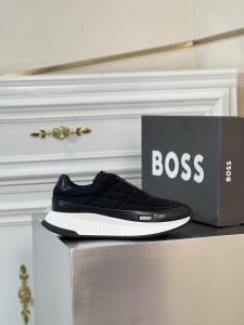 Boss Padded Jersey Trainers Branded Details Black Boss Padded Jersey Trainers Branded Details Black