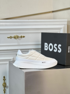 Boss Padded Jersey Trainers Branded Details White Boss Padded Jersey Trainers Branded Details White