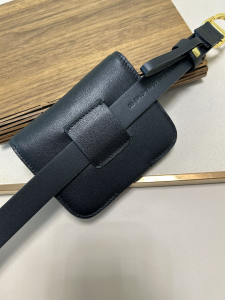 Dior Saddle Pocket Black Leather Belt