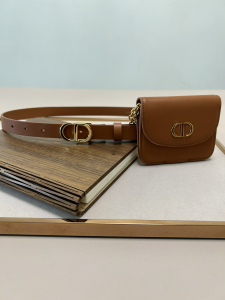 Dior Saddle Pocket Brown Leather Belt