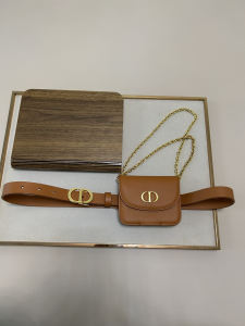 Dior Saddle Pocket Brown Leather Belt