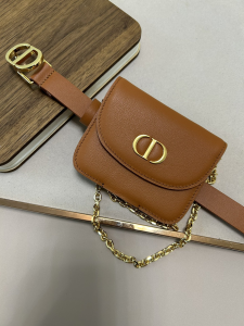 Dior Saddle Pocket Brown Leather Belt