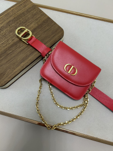 Dior Saddle Pocket Red Leather Belt