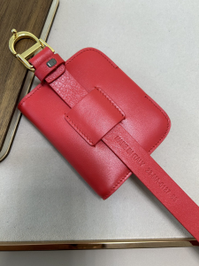 Dior Saddle Pocket Red Leather Belt