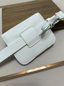 Dior Saddle Pocket White Leather Belt