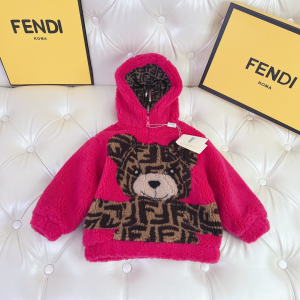 Fendi Kids Junior Fuchsia Wool Teddy Bear Sweatshirt Fendi Kids Junior Fuchsia Wool Teddy Bear Sweatshirt