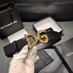 Dolce Gabbana DG Logo Buckle Black Leather Belt 40MM Dolce Gabbana DG Logo Buckle Black Leather Belt 40MM
