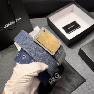 Dolce Gabbana Patchwork Denim Blue Belt Logo Tag 40MM Dolce Gabbana Patchwork Denim Blue Belt Logo Tag 40MM