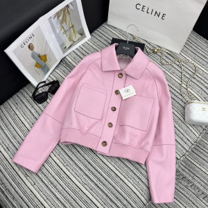 Hermes Pink Light Washed Deerskin Short Jacket Hermes Pink Light Washed Deerskin Short Jacket