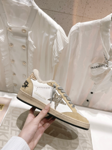 Golden Goose GGDB Ball Star Sneakers White Beige Suede Leather Glitter Shearling Golden Goose GGDB Ball Star Sneakers White Beige Suede Leather Glitter Shearling