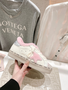 Golden Goose GGDB Ball Star Sneakers White Leather Pink Shearling Golden Goose GGDB Ball Star Sneakers White Leather Pink Shearling