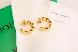 Bottega Veneta Gold Tide Hoop Earrings