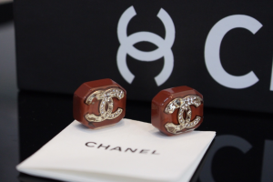 Chanel Crystals CC Bugrundy Earrings