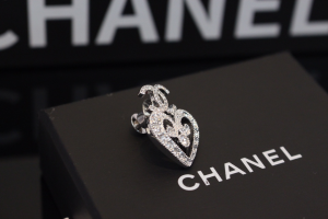 Chanel Crystals CC Heart Earrings