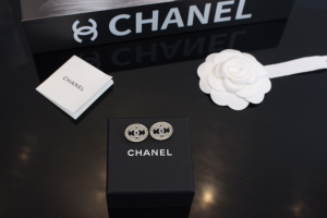 Chanel Crystals CC Round Earrings