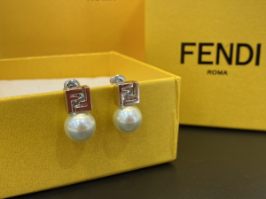 Fendi FF Logo Bead Earrings