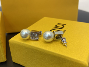 Fendi FF Logo Bead Earrings