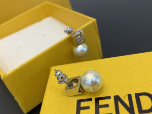 Fendi FF Logo Bead Earrings