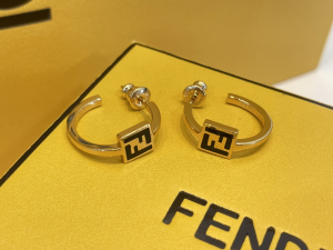 Fendi Forever FF Earrings Gold Black