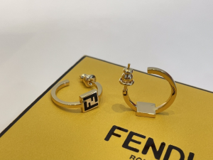 Fendi Forever FF Earrings Gold Black