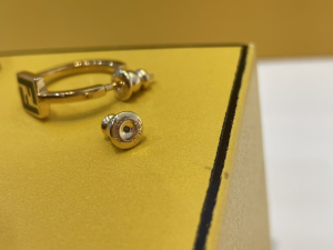 Fendi Forever FF Earrings Gold Black