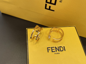 Fendi Forever FF Gold Oval Earrings