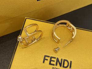 Fendi Forever FF Gold Oval Earrings