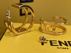 Fendi Forever FF Gold Oval Earrings