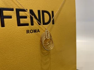 Fendi Olock Hoop Pendants Necklaces Gold