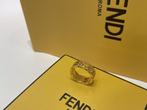 Fendi Rock Gold FF Monogrammed Rings