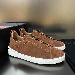 Zegna Triple Stitch Low Top Brown Suede Leather Sneakers Zegna Triple Stitch Low Top Brown Suede Leather Sneakers