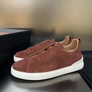 Zegna Triple Stitch Low Top Burgundy Suede Leather Sneakers Zegna Triple Stitch Low Top Burgundy Suede Leather Sneakers