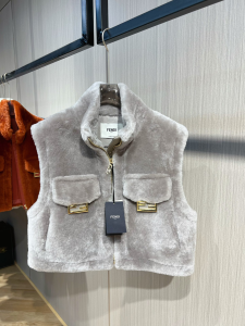 Fendi Cropped Gray Mink Fur Gilet