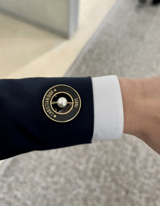 Dior Round Pearl Black Brooch