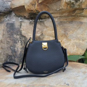 Mulberry Mini Iris Hobo Shoulder Bag Black Grained Leather Mulberry Mini Iris Hobo Shoulder Bag Black Grained Leather