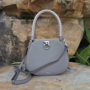 Mulberry Mini Iris Hobo Shoulder Bag Gray Grained Leather Mulberry Mini Iris Hobo Shoulder Bag Gray Grained Leather