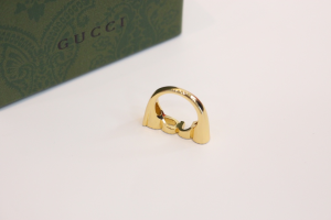 Gucci Crystal Letter Logo Rings Gold