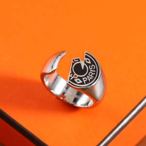 Hermes Carrousel Rings Black White Gold