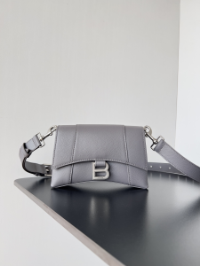 Balenciaga Downtown XXS Crossbody Bag Gray Semi Matte Soft Textured Calfskin Balenciaga Downtown XXS Crossbody Bag Gray Semi Matte Soft Textured Calfskin