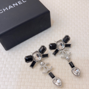Chanel CC Crystal Pendant Earrings