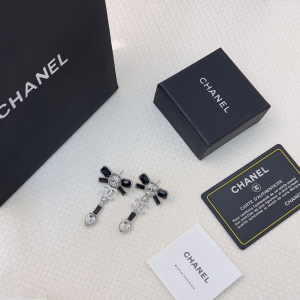 Chanel CC Crystal Pendant Earrings