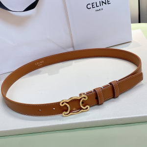 Celine Cuir Triomphe Brown Calfskin Belt