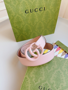 Gucci GG Buckle Pink Calf Belt 40MM