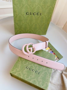 Gucci GG Buckle Pink Calf Belt 40MM